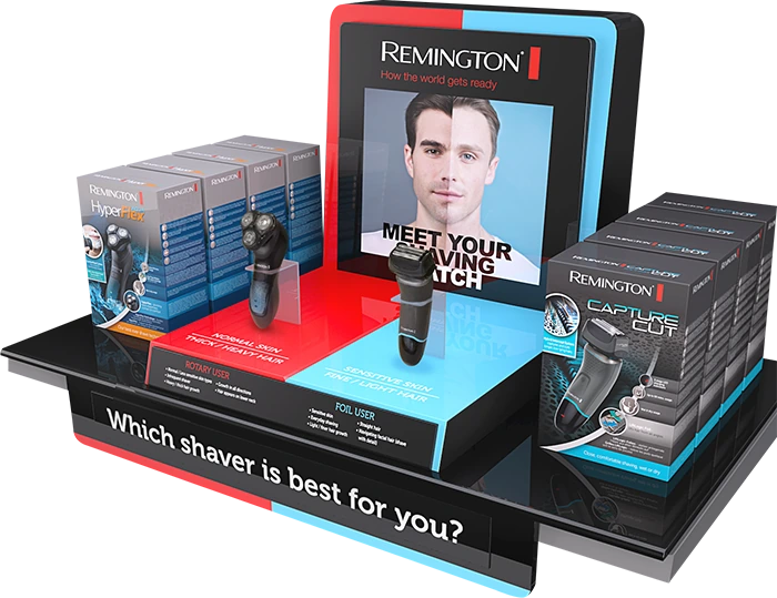 Remington shaver counter display unit